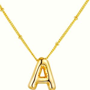 Bubble shape initial necklace